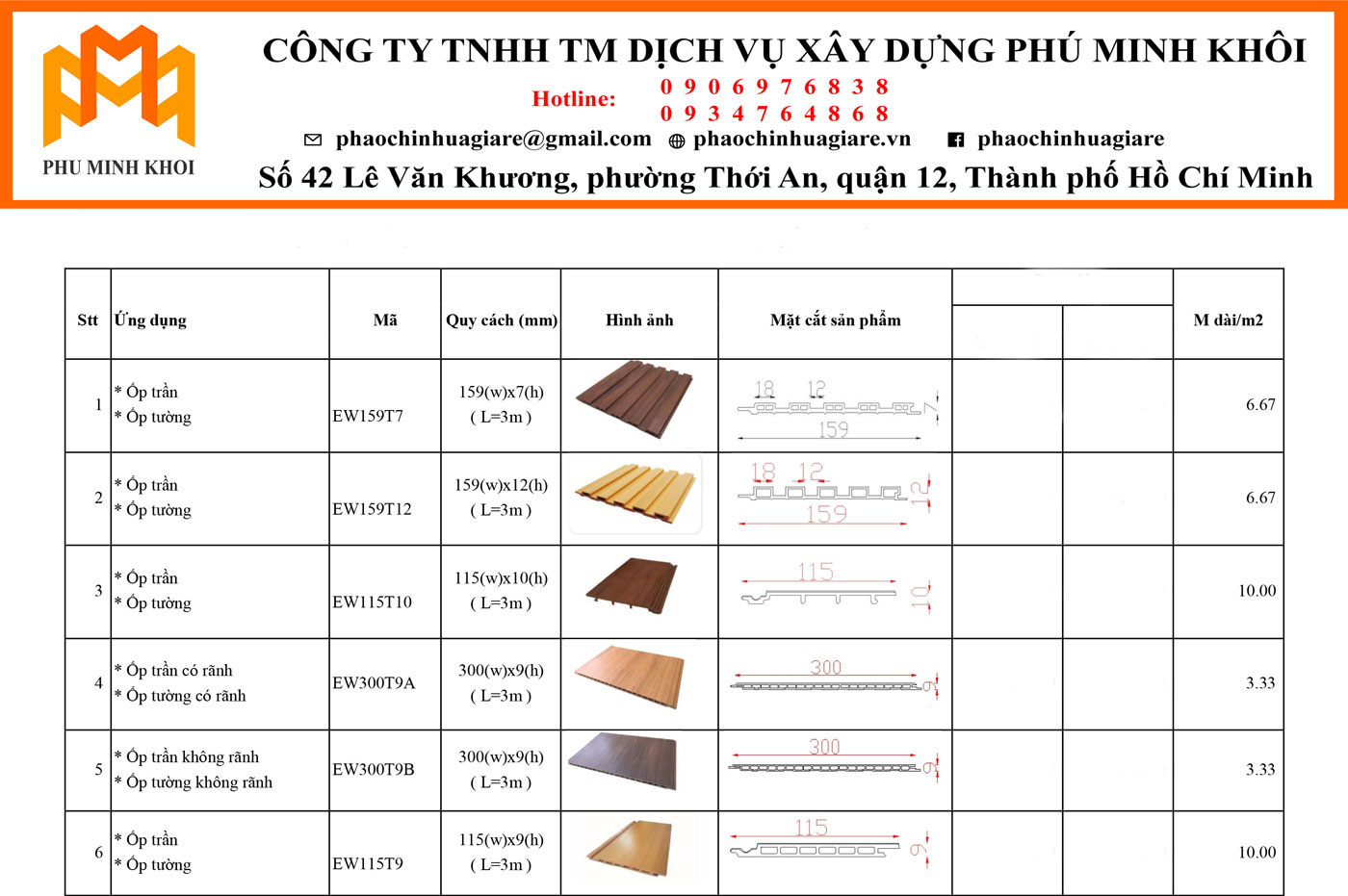 Gỗ nhựa Ốp trần Ốp tường EW115T10 115x10